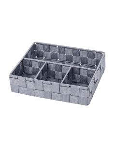 Wenko Aufbewahrungskorb Adria 26 x 17 x 6.5 cm, Grau