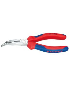 Knipex Flachrundzange mit Schneide verchromt 40°