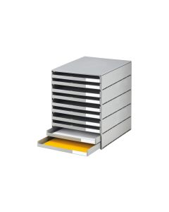 Styro Schubladenbox Styroval Pro Öko 10 Schubladen, Grau, offen