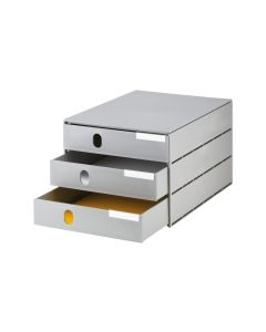 Styro Schubladenbox Styroval Pro Öko 3 Schubladen, Grau