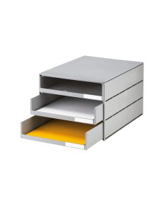 Styro Schubladenbox Styroval Pro Öko 3 Schubladen, Grau, offen