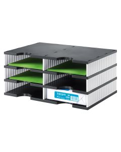 Styro Dokumentenablage styrodoc duo Standard, Weiss, 6 Fächer