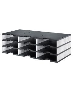 Styro Dokumentenablage styrodoc trio Standard, Schwarz, 9 Fächer