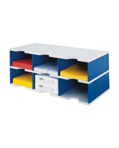Styro Dokumentenablage styrodoc trio Jumbo Blau, 6 Fächer