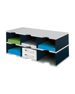 Styro Dokumentenablage styrodoc trio Jumbo Schwarz, 6 Fächer