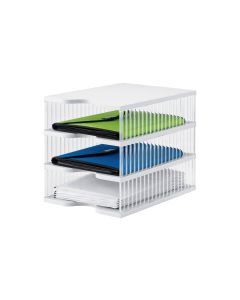 Styro Dokumentenablage Styropost Transparent, 3 Fächer