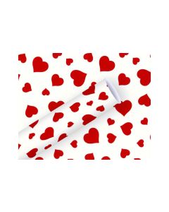 Braun + Company Geschenkpapier Lovely Rot/Weiss, 70 cm x 2 m