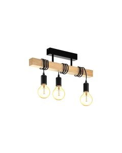 EGLO Leuchten Deckenleuchte TOWNSHEND 3x E27 Schwarz