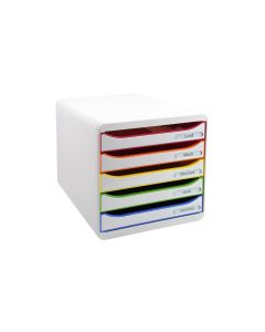 Exacompta Schubladenbox Big Box Plus 5 Schubladen, Weiss