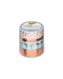 Folia Washi Tape Hotfoil Gold/Weiss/Blau