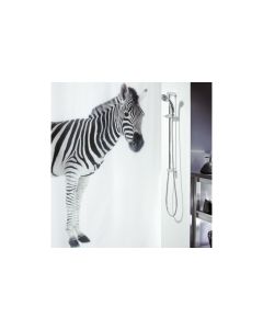 spirella Duschvorhang Zebra 180 x 200 cm Schwarz; Weiss