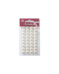 Artoz Glitzersticker Art-Work Perlen-Herz Weiss 10 mm, 1 Bogen