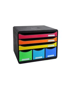 Biella Schubladenbox STORE-BOX MAXI Schwarz/Mehrfarbig, A4+ quer