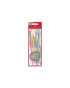 Faber-Castell Borstenpinsel Soft-Touch 4 Grössen, Pastellfarben