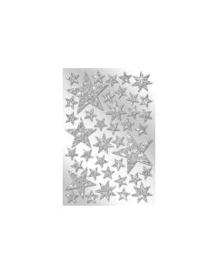 Braun + Company Weihnachtssticker Glitzersterne, Silber