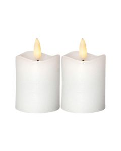 Star Trading LED-Kerzen Set Pillar Ø 5 x 7.5 cm, Weiss, 2 Stk