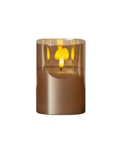 Star Trading LED-Kerze Pillar Flamme Ø 9 x 12.5 cm, Braun