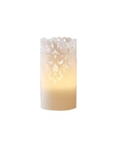 Star Trading LED-Kerze Pillar Clary Ø 8 x 15 cm, Weiss