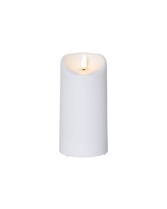 Star Trading LED-Kerze Pillar Flamme Ø 7.5 x 15 cm, Weiss