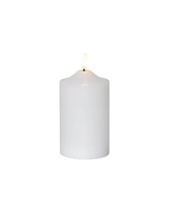 Star Trading LED-Kerze Pillar Flamme Ø 7.5 x 15 cm, Weiss