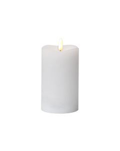 Star Trading LED-Kerze Pillar Flamme Ø 7.5 x 14 cm, Weiss