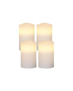 Star Trading LED-Kerzen Set Pillar May Ø 7.5 x 12.5 cm, Weiss, 4 Stk